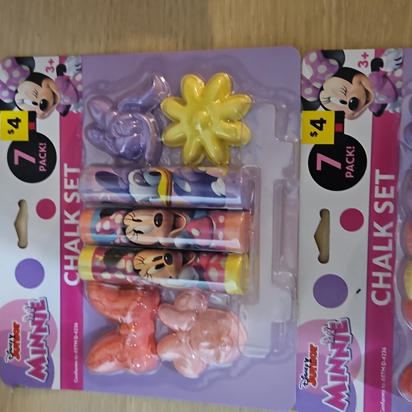 Disney Minnie Mouse Chalk Set - Pink, Purple, Yellow Set Of 2 - Picture 2 of 2